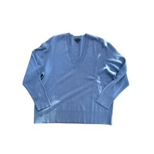 Universal Standard Women's Blue Eco Relaxed Core V-Neck Sweater Size Large